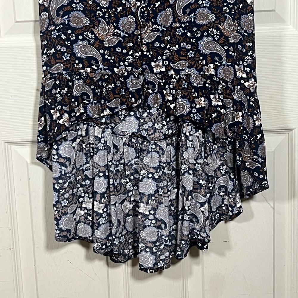 Sanctuary Hi Low Midi Dress Navy Paisley Boho Flowy Small - Picture 4 of 7